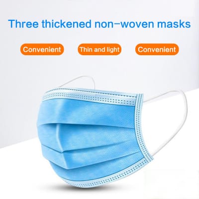SSWW Black 3Ply Non-Woven Disposable Anti-Pollution & Anti Dust UV Sterilized - 3 Layer Face Masks with Earloop and Built In Nose Pin 9 (Color - Black
